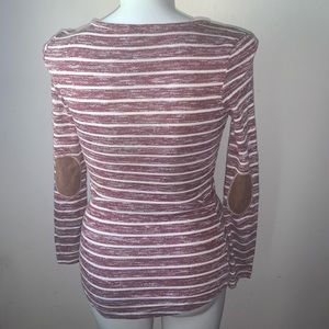 Coverstitched Red Striped Sweater Size M